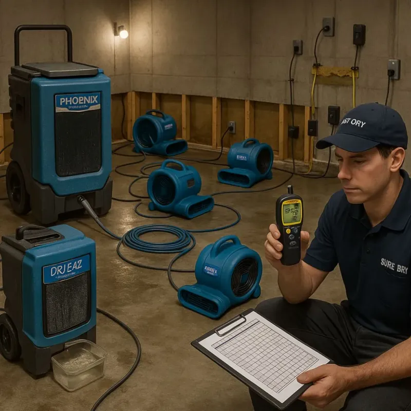 Structural Drying and Dehumidification process in Terryville, NY